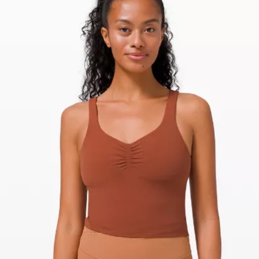 Lululemon Gathered Front Align Tank - Dark Terracotta - size 4